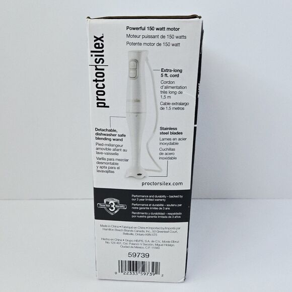 Proctor Silex Electric Immersion Hand Blender Dual Speed Dishwasher Safe - Picture 8 of 10